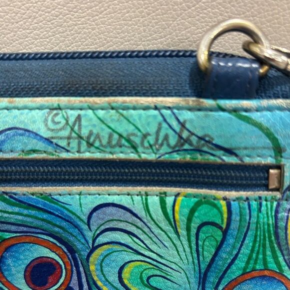 Anuschka Blue Peacock Crossbody Bag - Picture 3 of 5